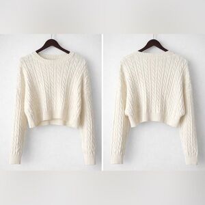 Altar'd State Cream Cable Knit Sweater